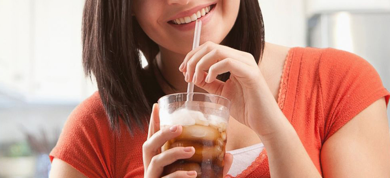 Woman drinking Carbonated drink